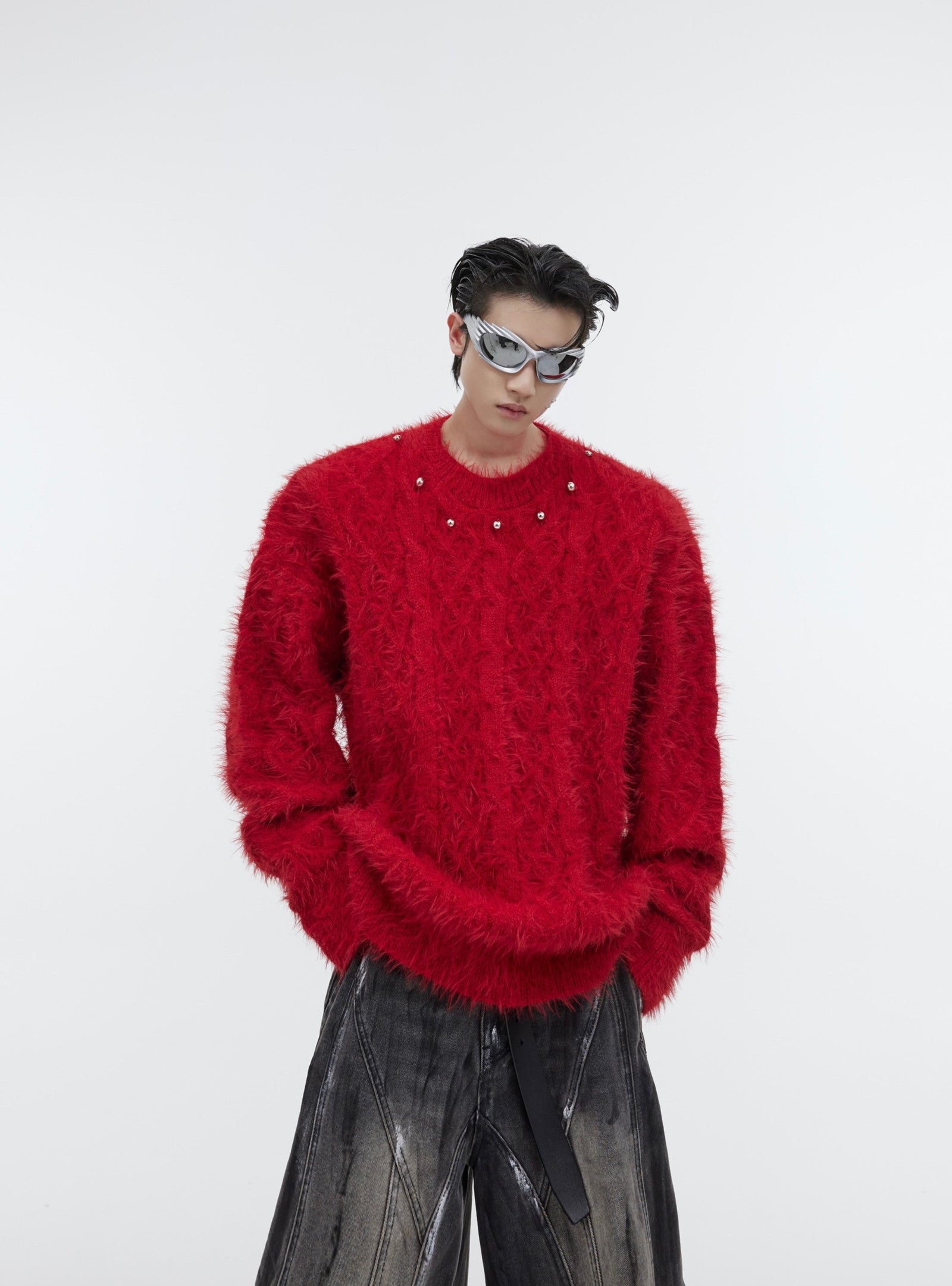 Studded Collar Sweater