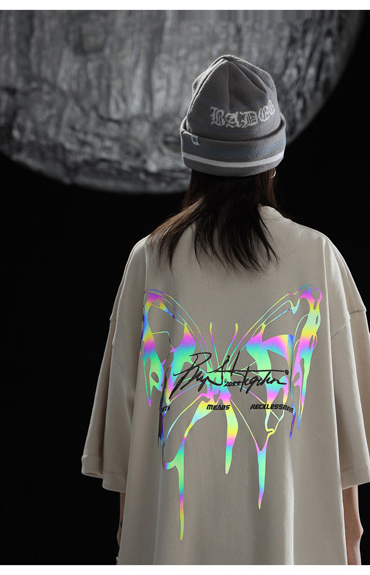 Reflective Butterfly Oversized T-Shirt