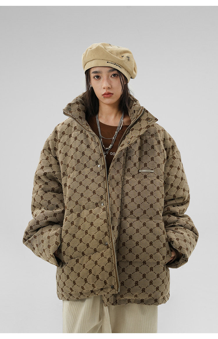 Unisex Vintage Jacquard Padded Jacket