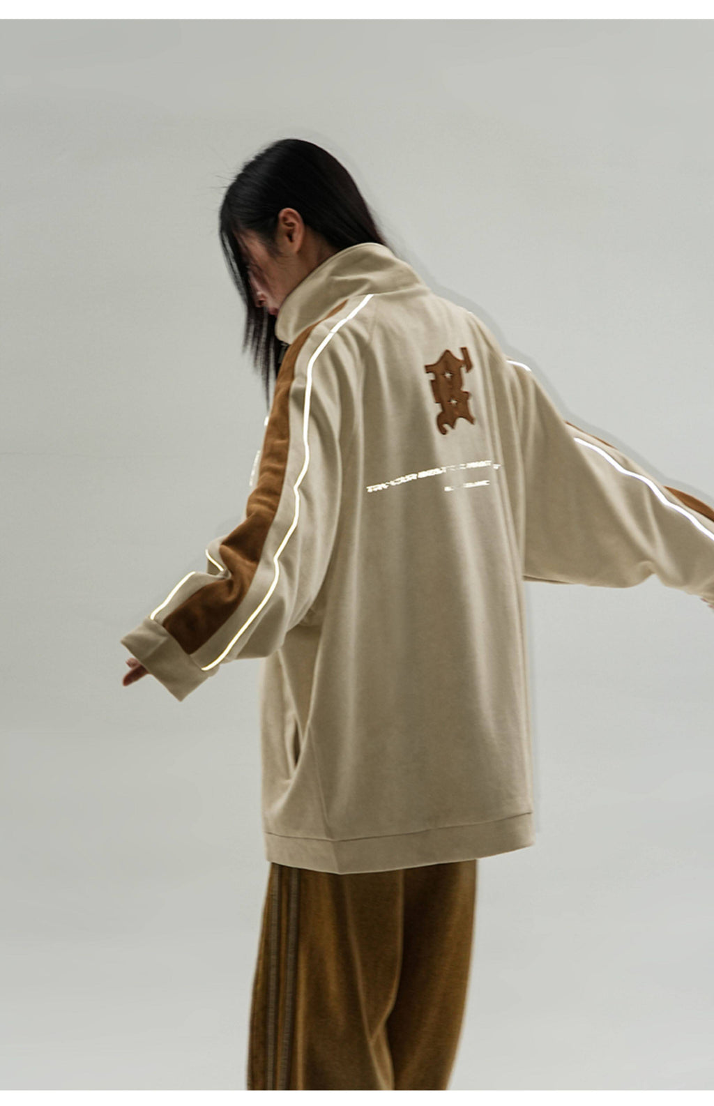 Unisex Vintage Faux Suede Bomber Jacket