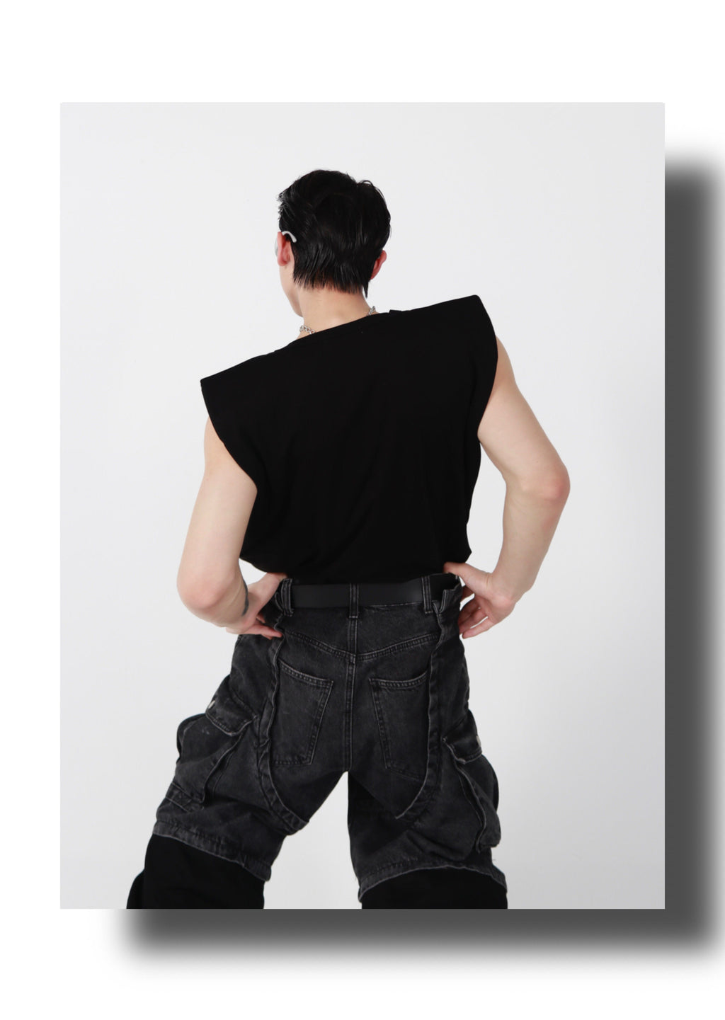 Star Spike Padded Shoulder Tank Top