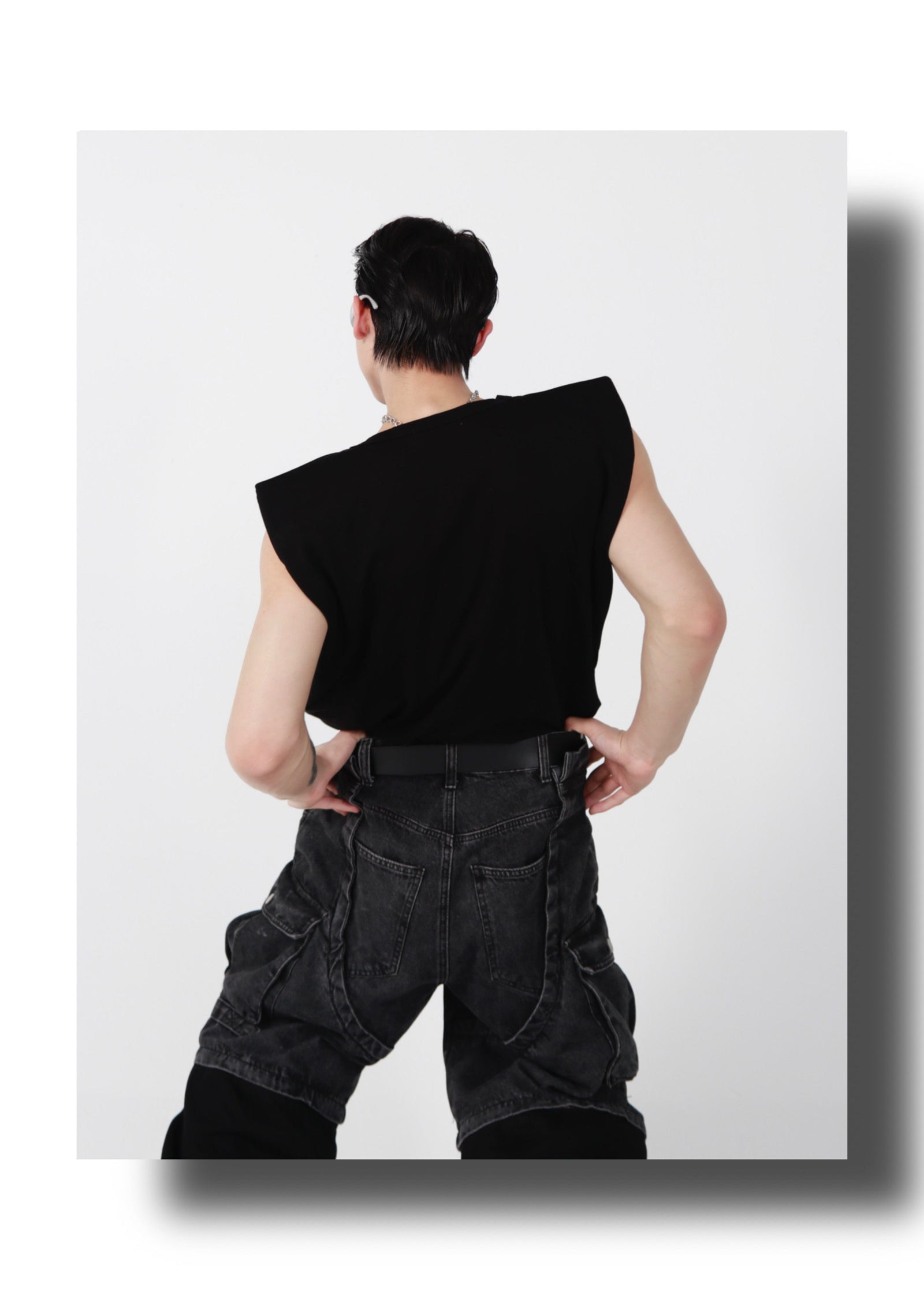 Star Spike Padded Shoulder Tank Top