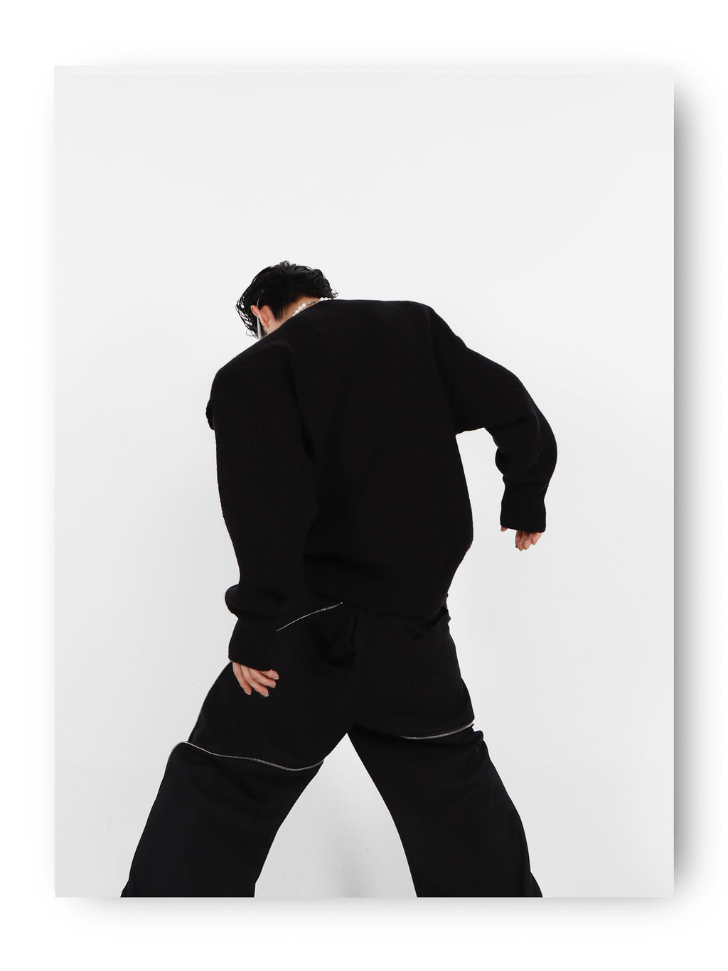 Metal Buckle Cut-Out Knit Sweater