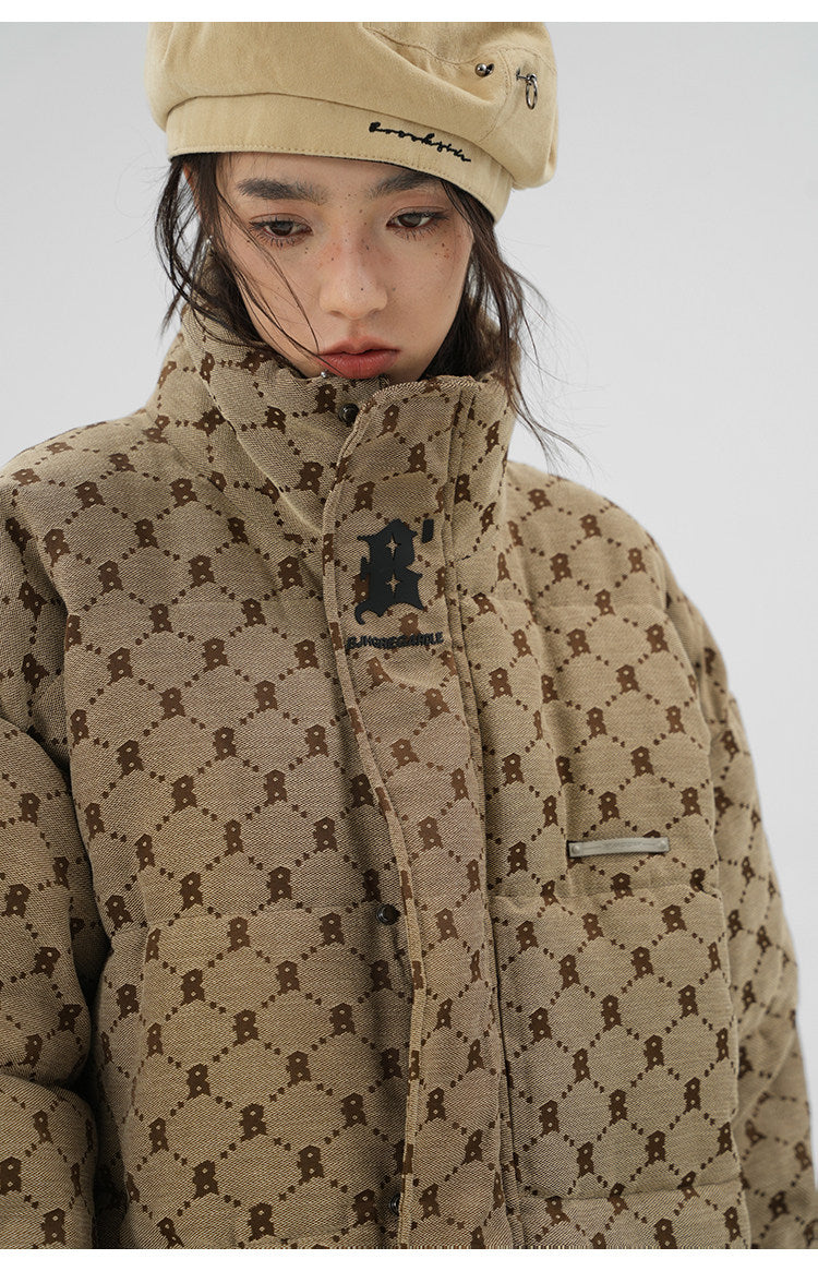 Unisex Vintage Jacquard Padded Jacket