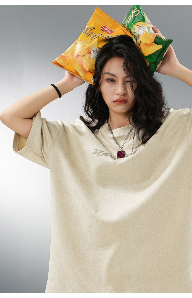 Unisex Oversized Thorns Suede T-Shirt