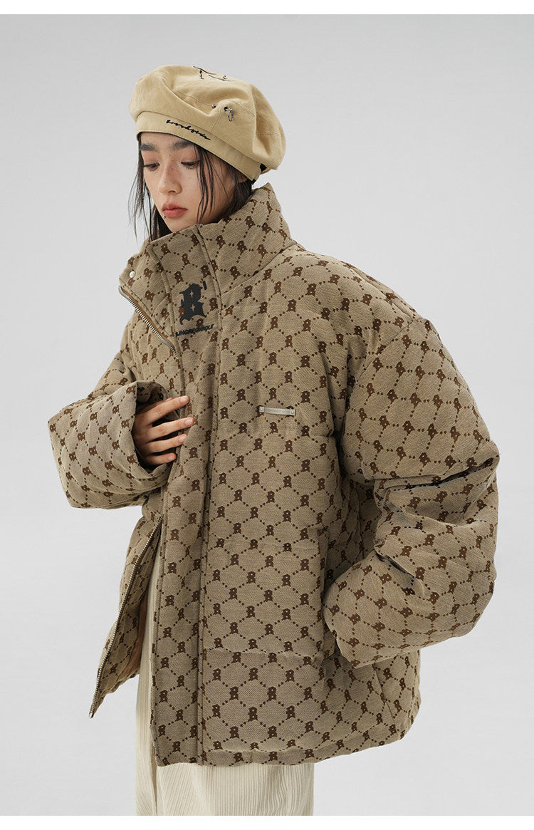 Unisex Vintage Jacquard Padded Jacket