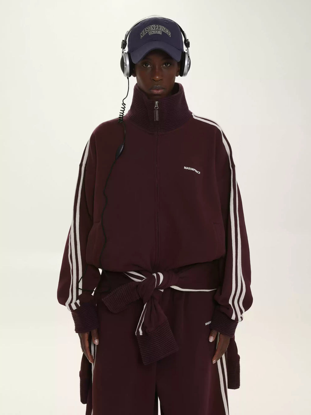 Unisex Retro Stand Collar Zip Track Jacket