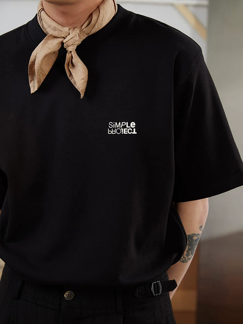 Inverted Logo Print Relaxed Short-Sleeve T-Shirt
