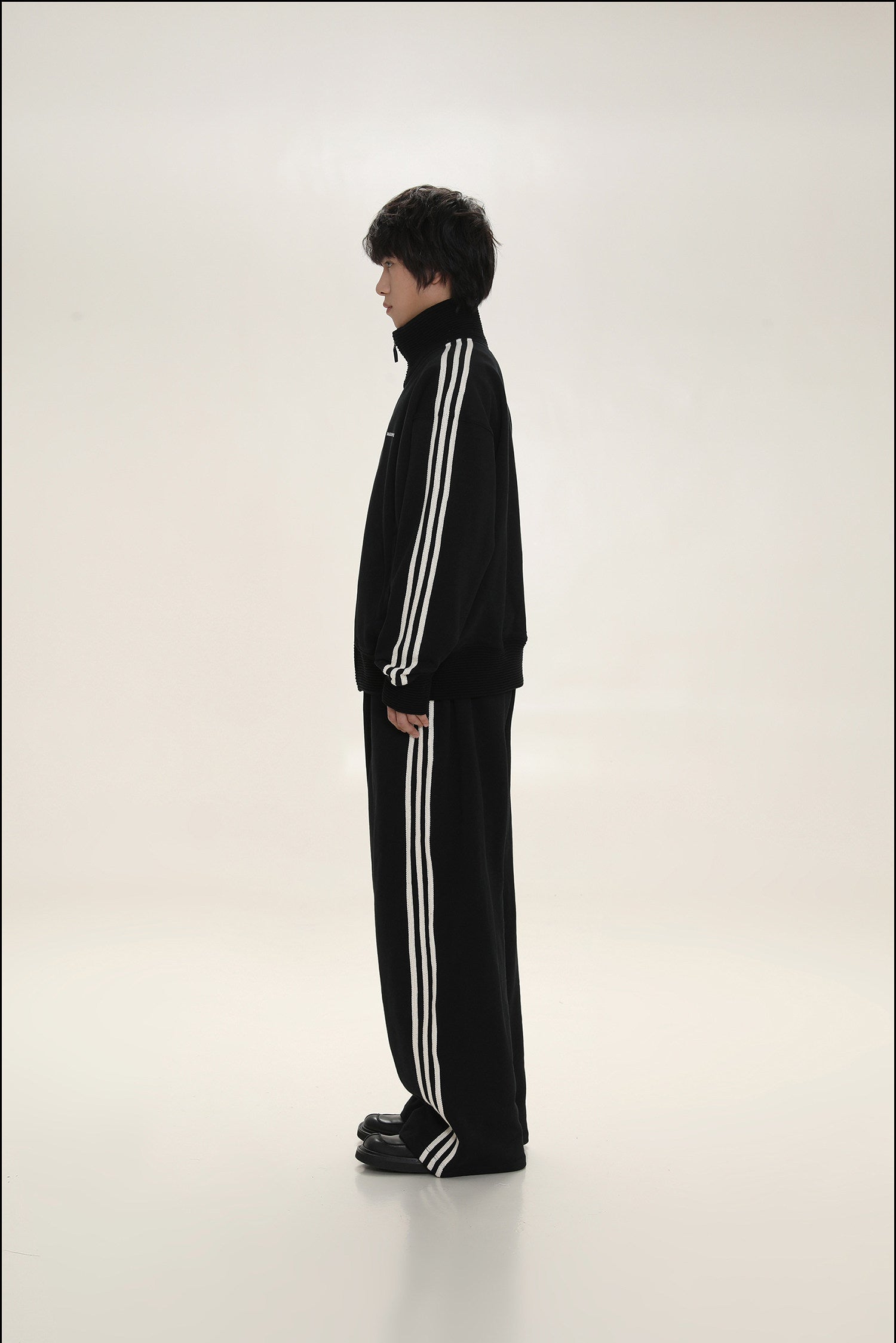 Unisex Retro Stand Collar Zip Track Jacket
