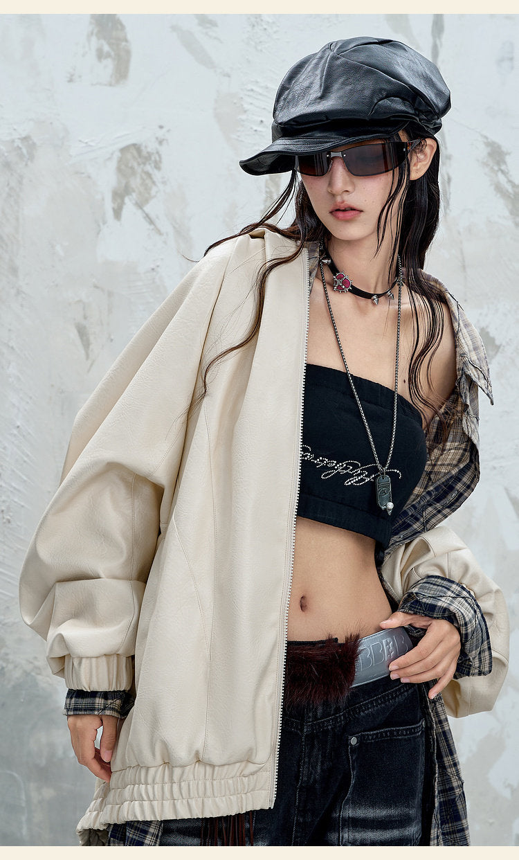 Unisex Vintage Hooded Motorcycle Jacket