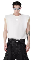 Star Spike Padded Shoulder Tank Top