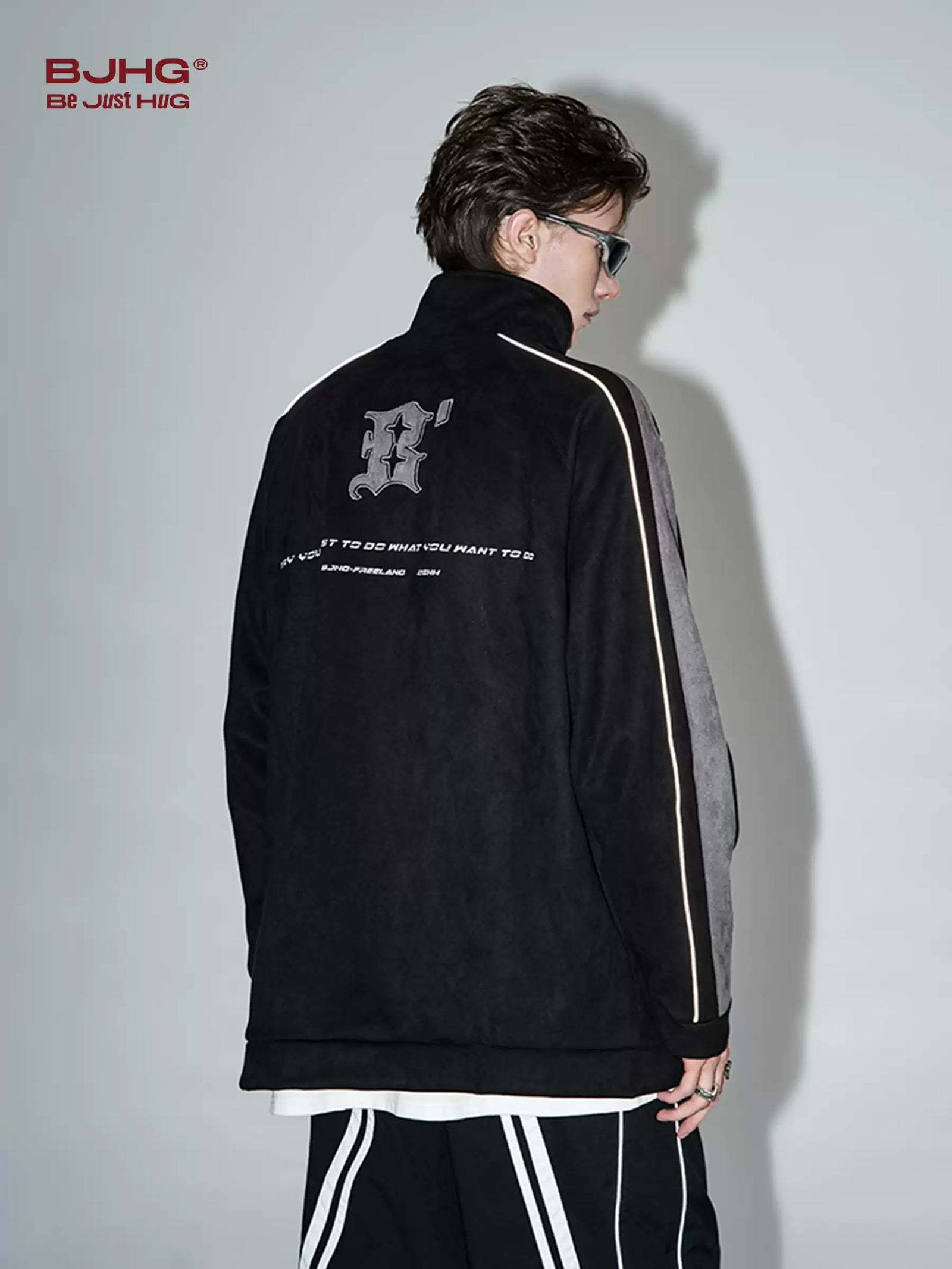 Unisex Vintage Faux Suede Bomber Jacket