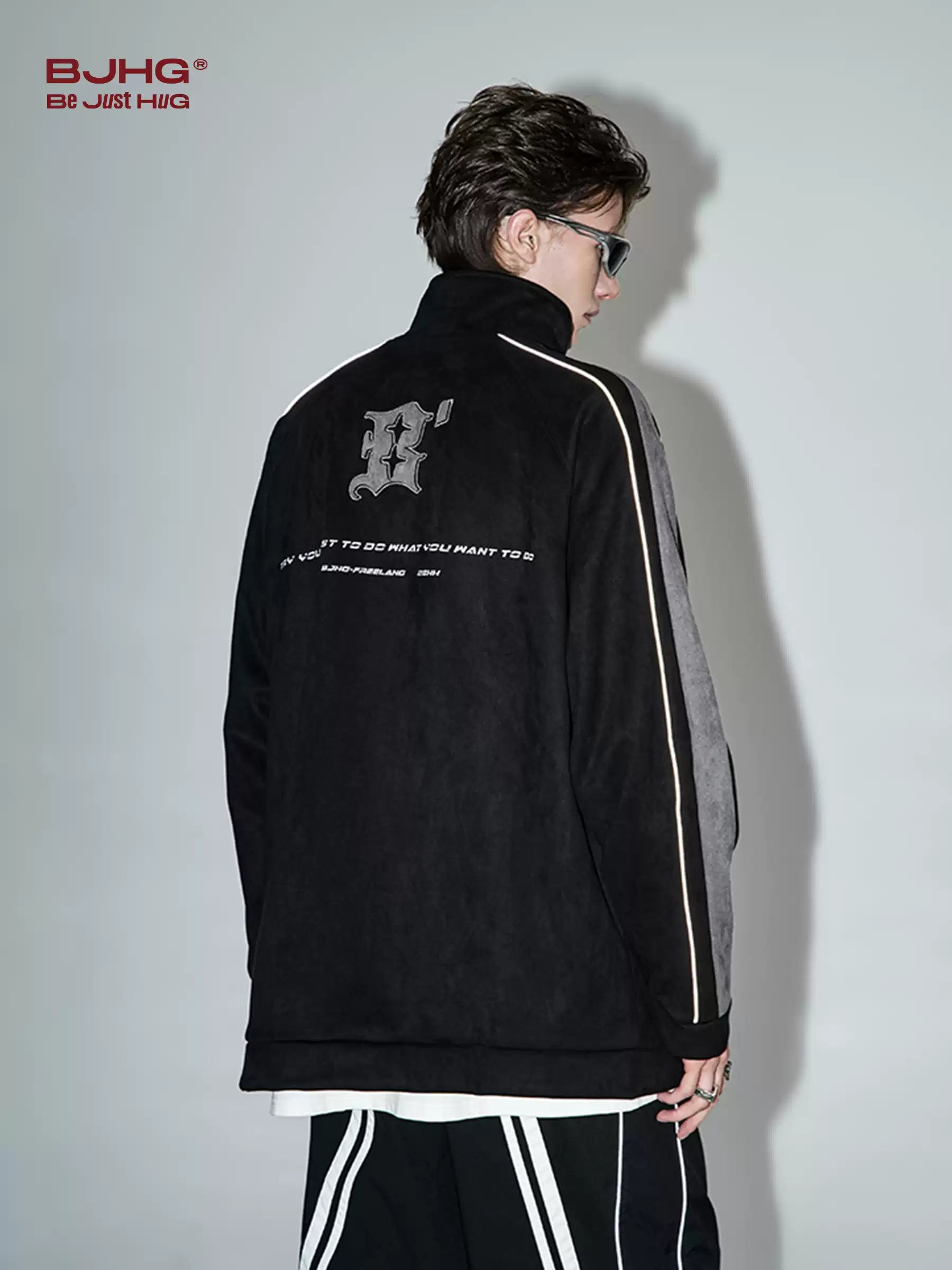 Unisex Vintage Faux Suede Bomber Jacket