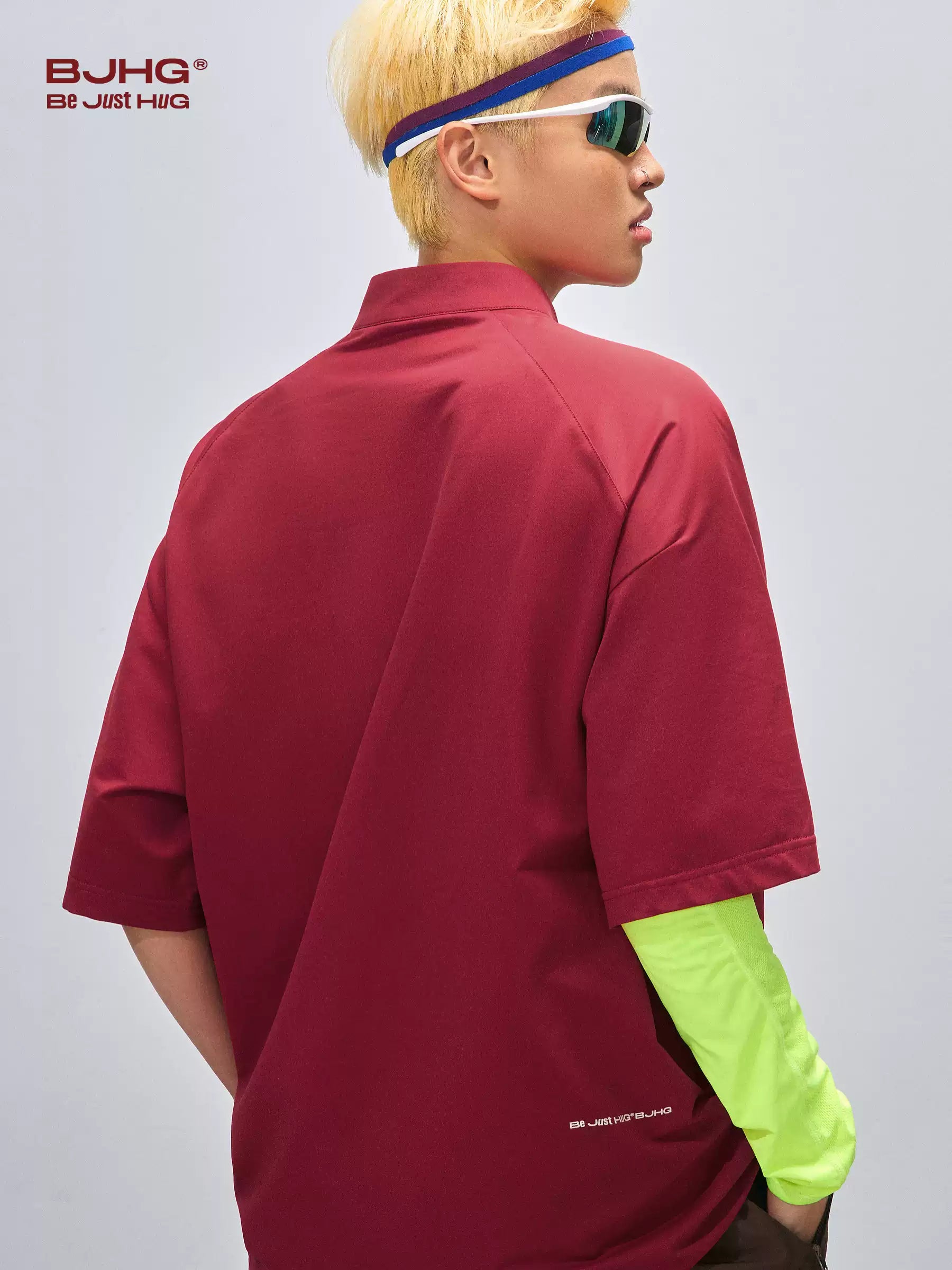 Half-Zip Stand Collar Polo T-Shirt