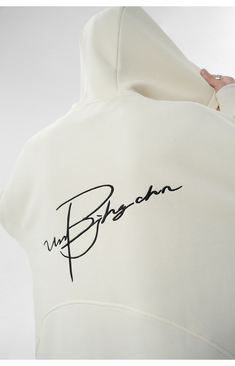 Unisex Waffle Knit Fleece-Lined Zip Hoodie