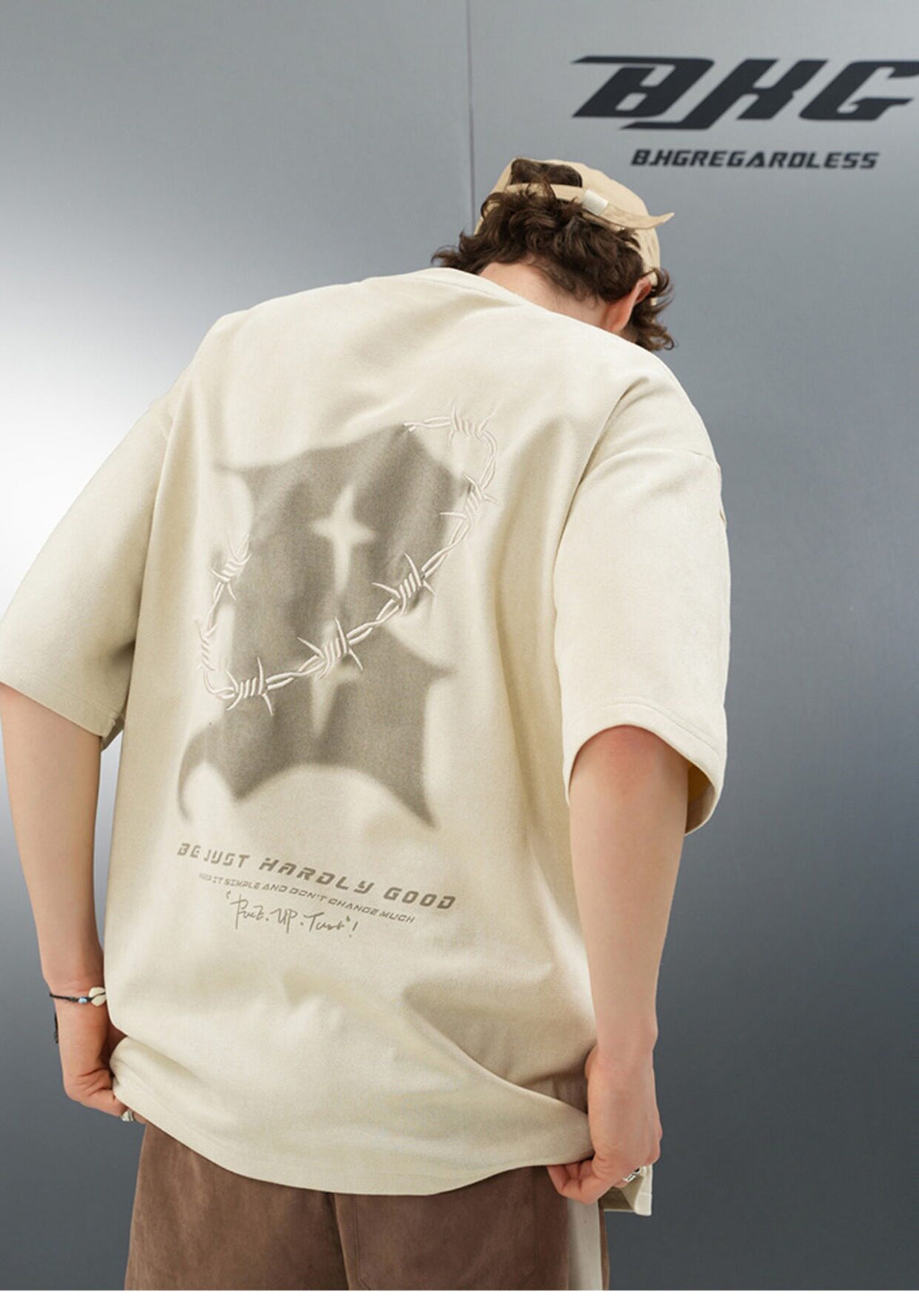 Oversized Thorns Suede T-Shirt