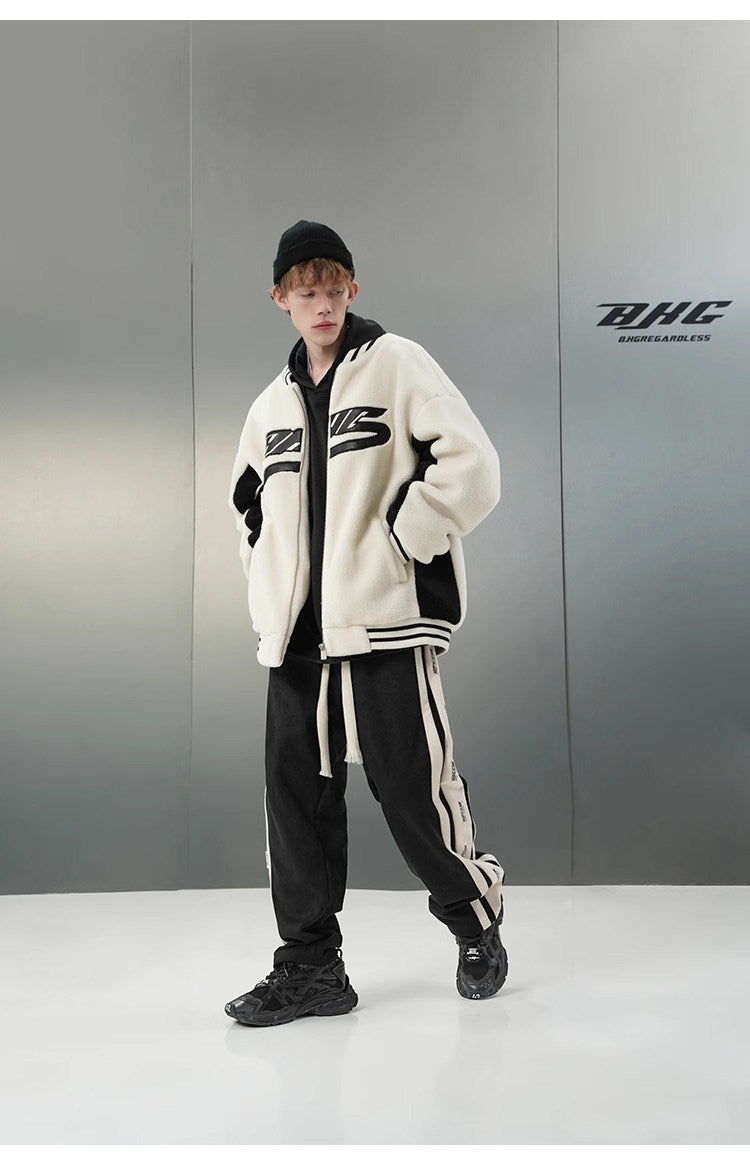 Fleece-Lined Suede Straight Leg Sweatpants