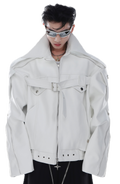 Pin-Buckle Biker Jacket