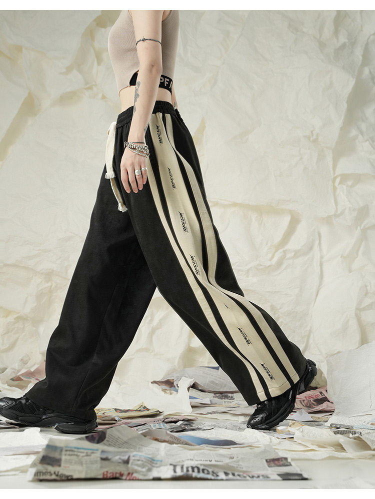 Fleece-Lined Suede Straight Leg Sweatpants