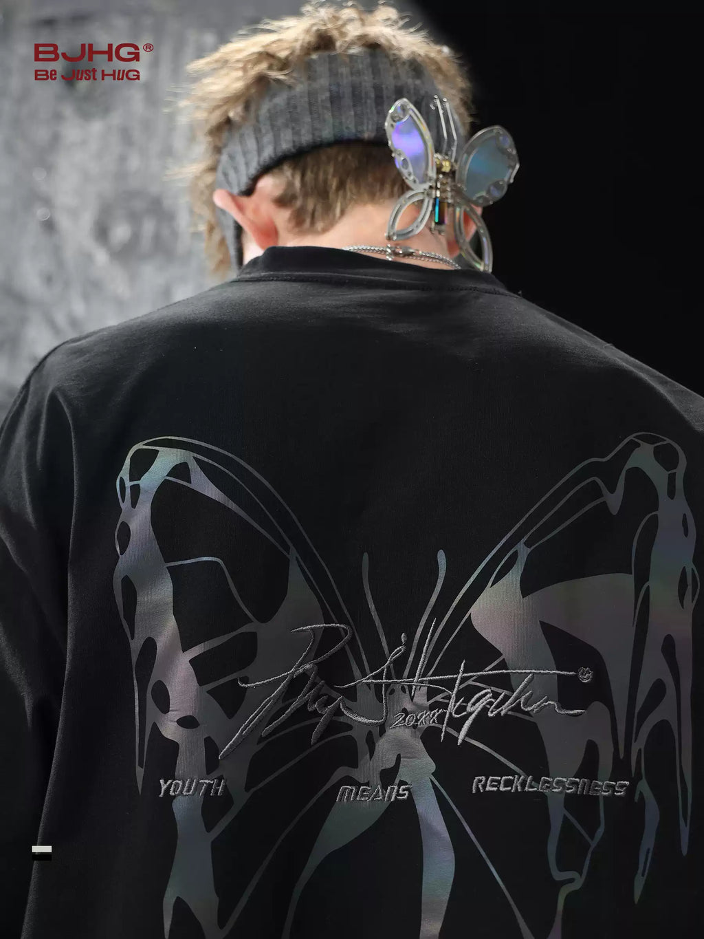 Reflective Butterfly Oversized T-Shirt