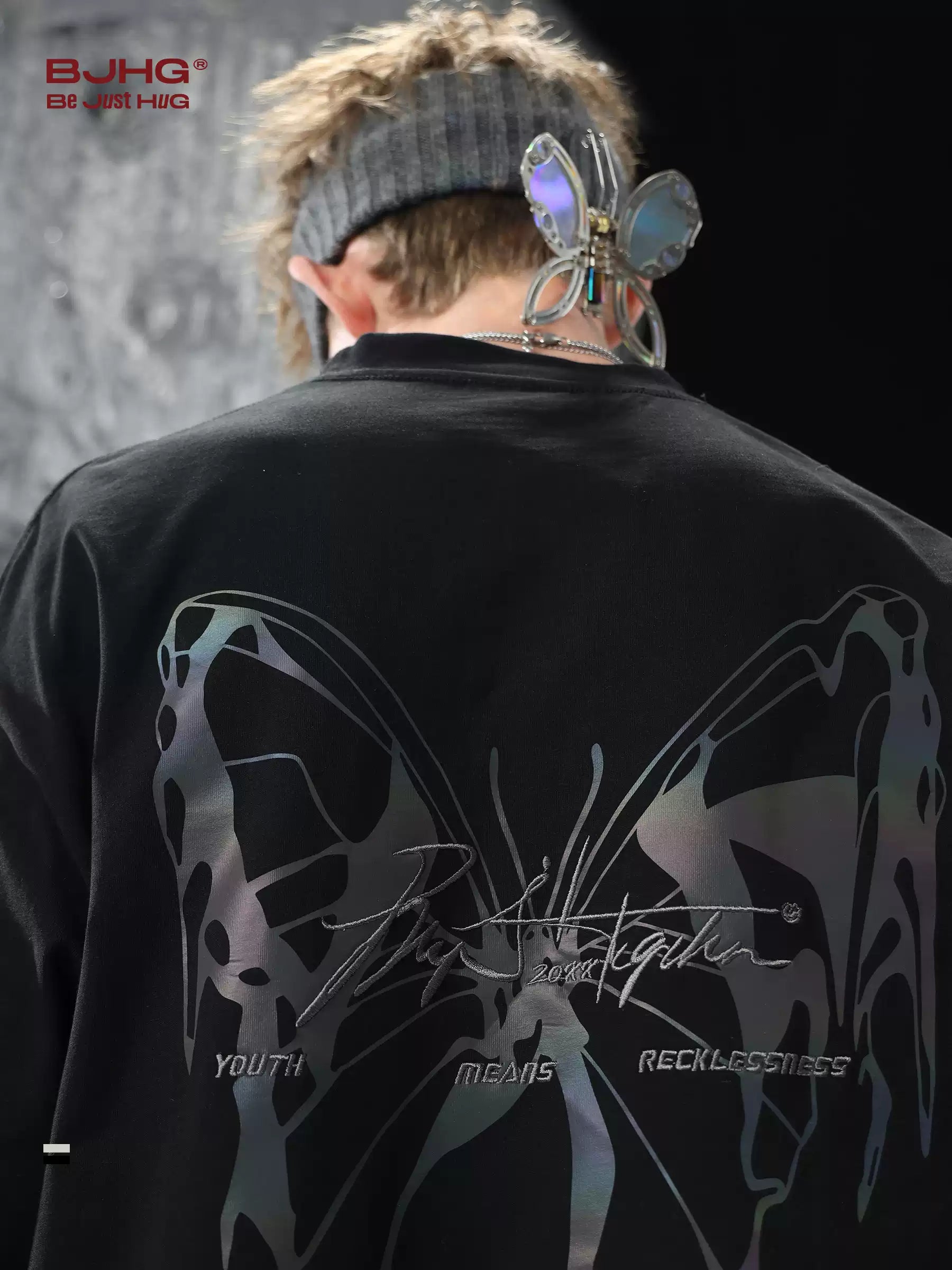 Reflective Butterfly Oversized T-Shirt