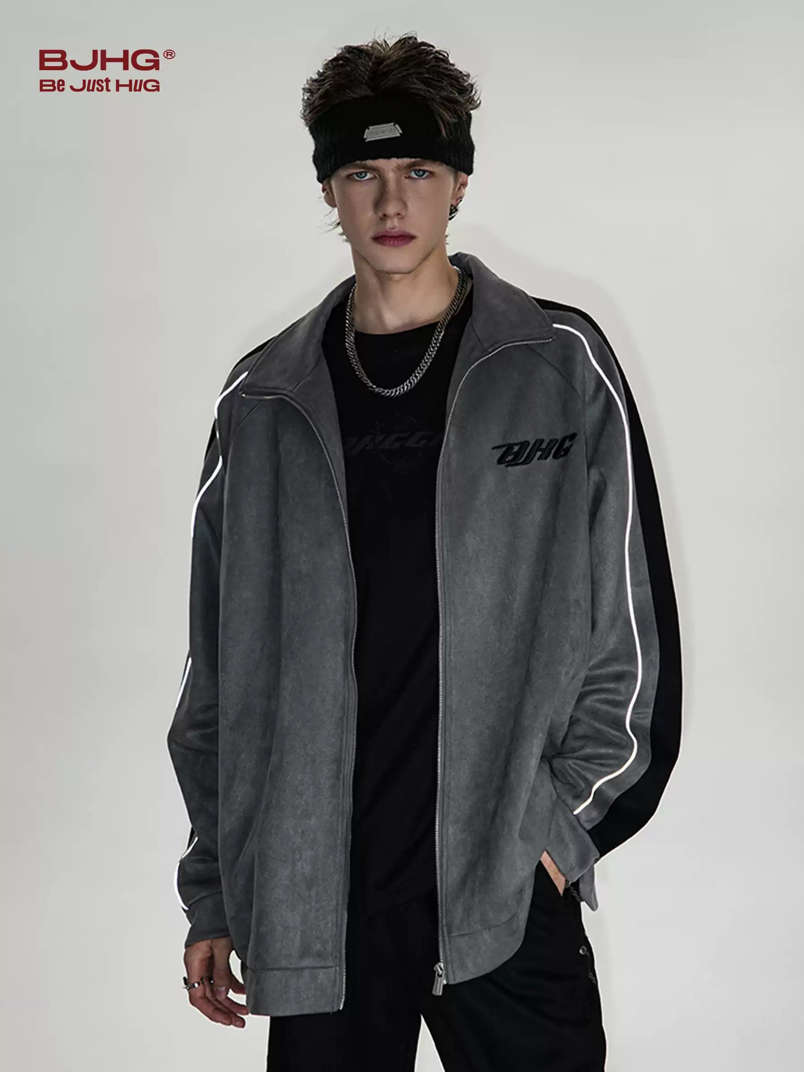 Unisex Vintage Faux Suede Bomber Jacket
