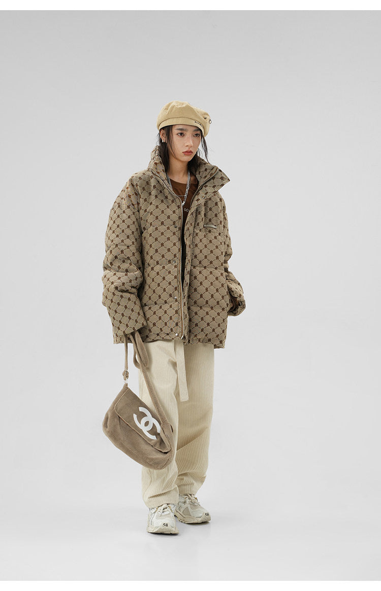 Unisex Vintage Jacquard Padded Jacket