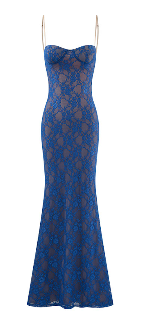 Royal Blue Backless Fishtail Bodycon Slip Maxi Dress