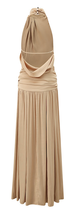 Halter Cowl Neck Backless Slip Maxi Dress