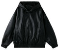 Unisex Vintage Hooded Motorcycle Jacket