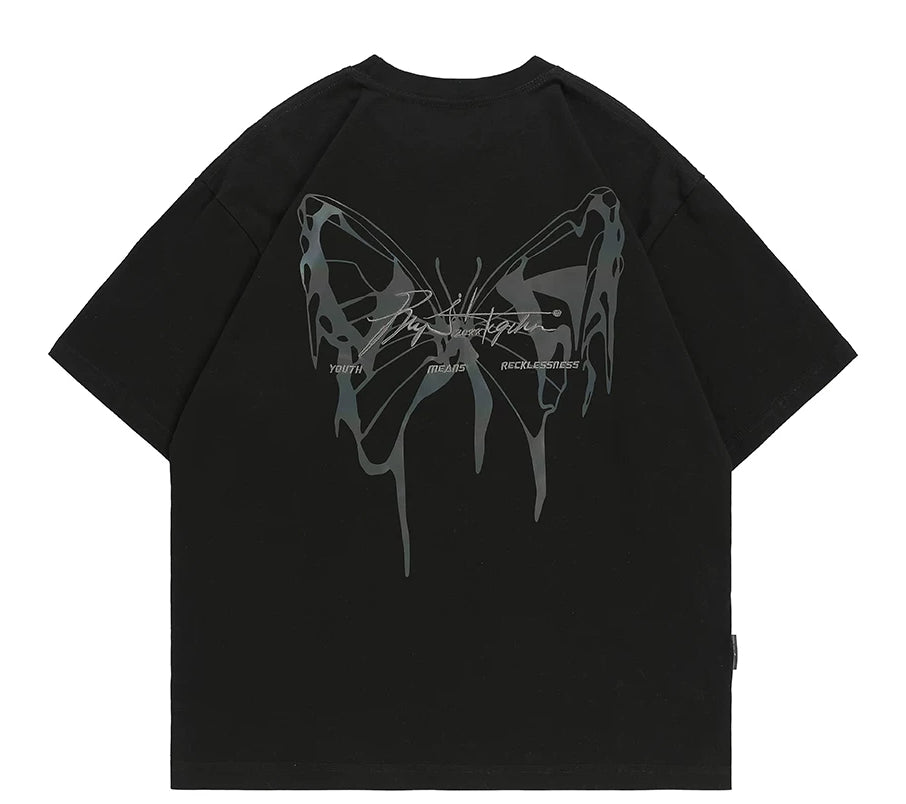 Reflective Butterfly Oversized T-Shirt