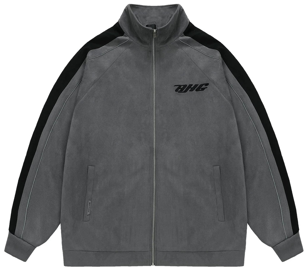 Unisex Vintage Faux Suede Bomber Jacket