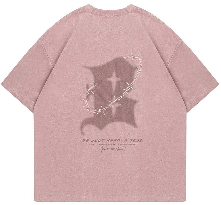 Unisex Oversized Thorns Suede T-Shirt