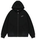 Unisex Waffle Knit Fleece-Lined Zip Hoodie