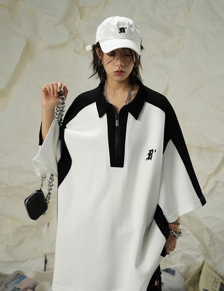 Unisex Oversized Retro Polo T-Shirt