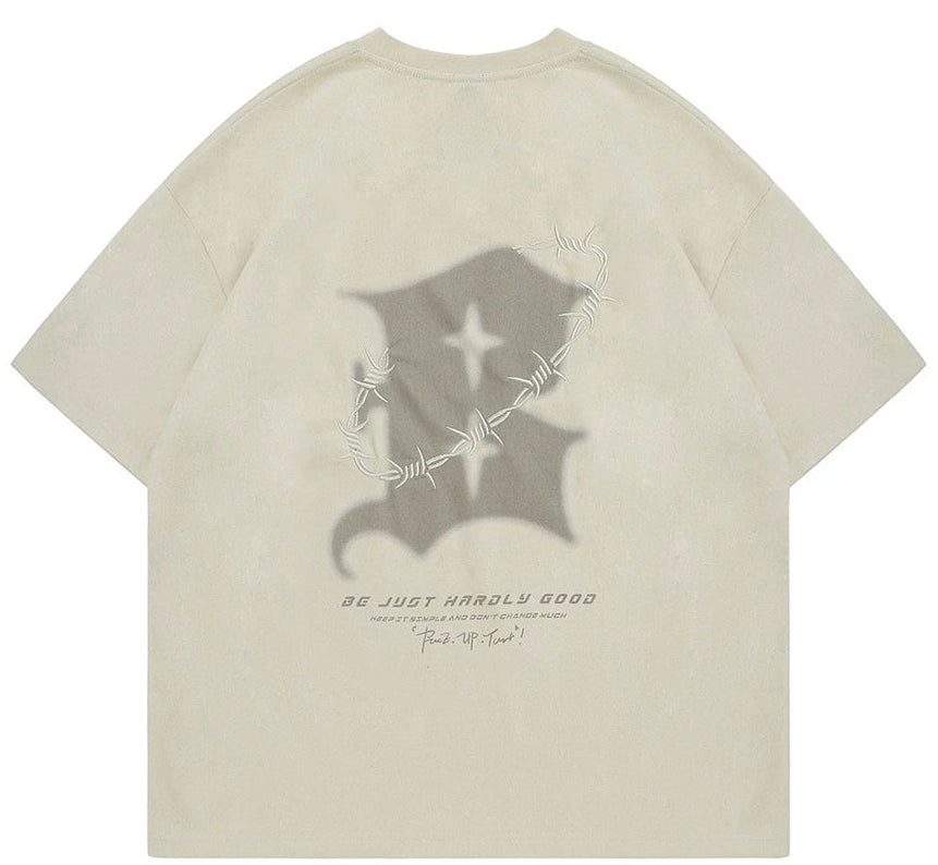 Unisex Oversized Thorns Suede T-Shirt