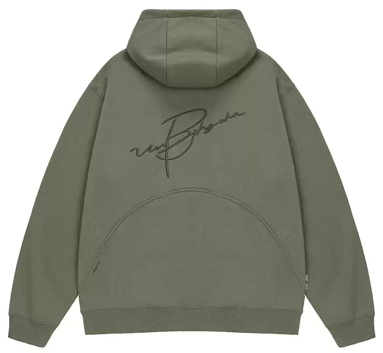 Unisex Waffle Knit Fleece-Lined Zip Hoodie