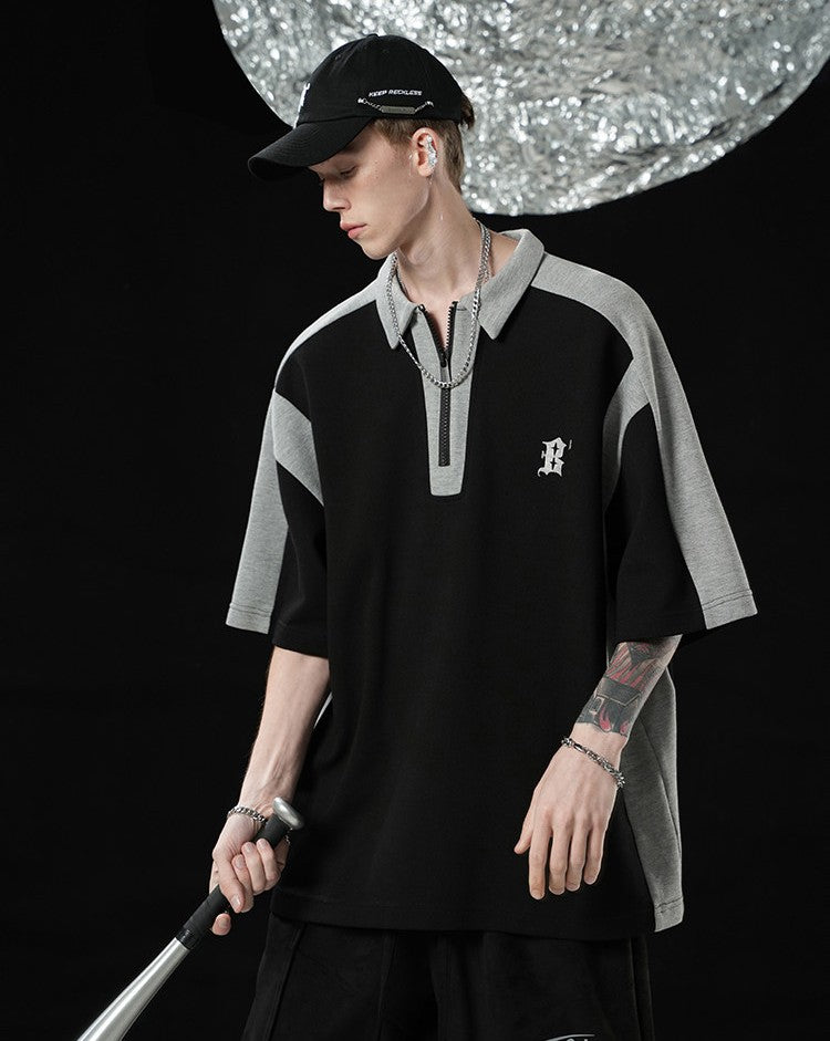 Unisex Oversized Retro Polo T-Shirt