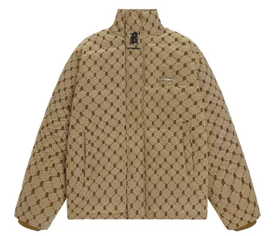 Unisex Vintage Jacquard Padded Jacket