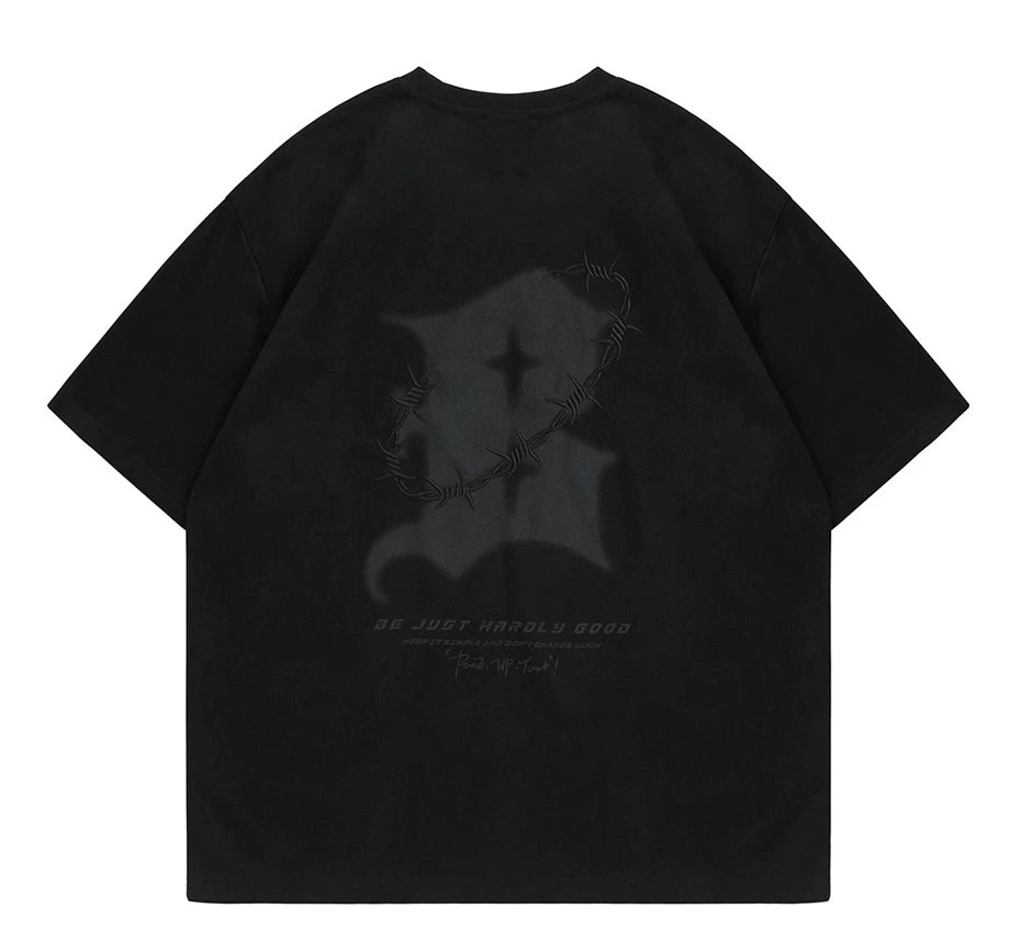 Unisex Oversized Thorns Suede T-Shirt